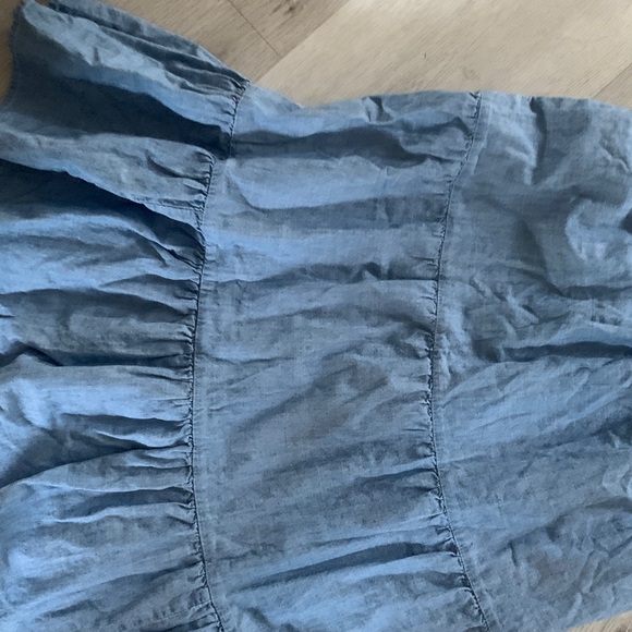 J. Crew Tiered Chambray Dress size 6 casual midi puffy dress nautical beach - Picture 12 of 12